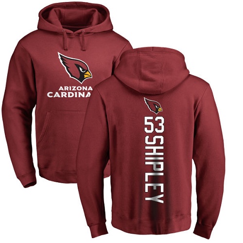 Arizona Cardinals Men Maroon A.Q. Shipley Backer NFL Football #53 Pullover Hoodie Sweatshirts